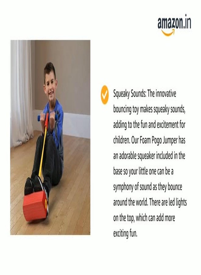 ROMILAS Kids Pogo Jumper Fun and Safe Pogo Stick for Toddlers, Durable Foam Bungee Jumping Stick Makes Squeaky Sounds Improves Balance, Bouncing Toy for Ages 3 and up Holds up to 250lbs - Multicolor - Image 2